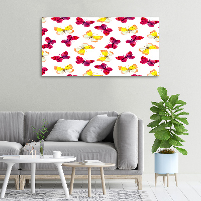 Quadro stampa su tela Farfalle e fiori