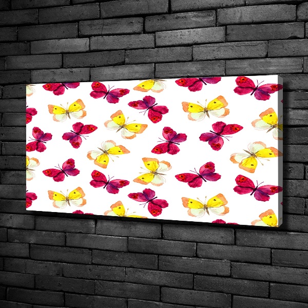 Quadro stampa su tela Farfalle e fiori