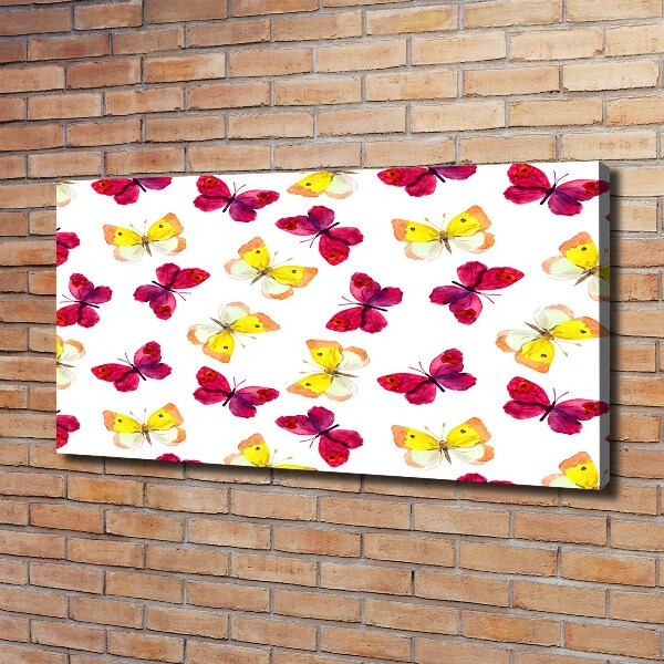 Quadro stampa su tela Farfalle e fiori