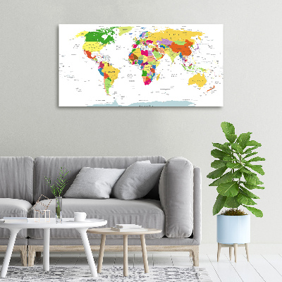 Quadro su tela Mappa del mondo