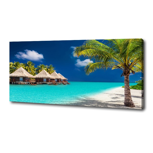 Foto quadro su tela Bungalow alle Maldive