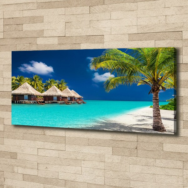 Foto quadro su tela Bungalow alle Maldive