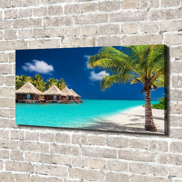 Foto quadro su tela Bungalow alle Maldive