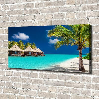 Foto quadro su tela Bungalow alle Maldive