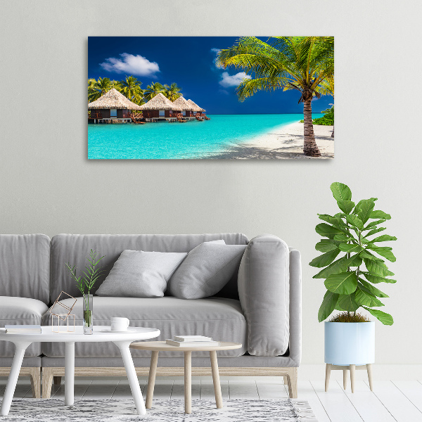 Foto quadro su tela Bungalow alle Maldive