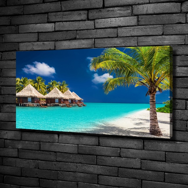 Foto quadro su tela Bungalow alle Maldive