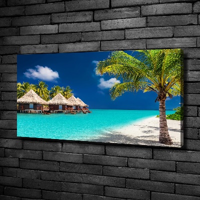 Foto quadro su tela Bungalow alle Maldive