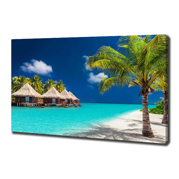 Foto quadro su tela Bungalow alle Maldive