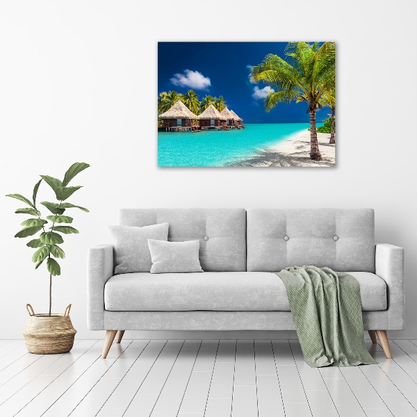 Foto quadro su tela Bungalow alle Maldive