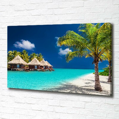 Foto quadro su tela Bungalow alle Maldive