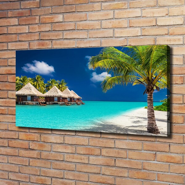 Foto quadro su tela Bungalow alle Maldive
