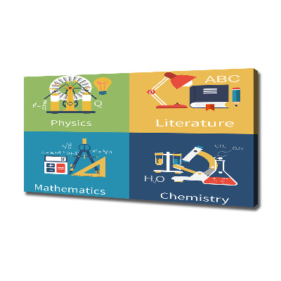 Quadro stampa su tela Materie scolastiche