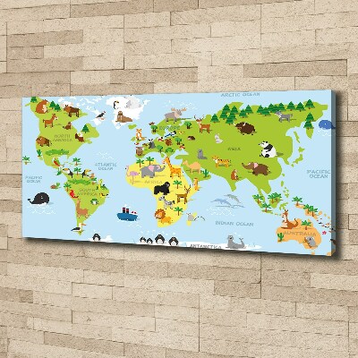Quadro stampa su tela Mappa degli animali