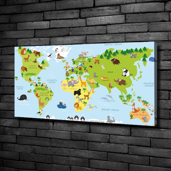 Quadro stampa su tela Mappa degli animali