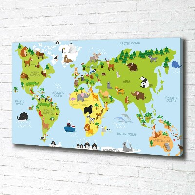 Quadro stampa su tela Mappa degli animali