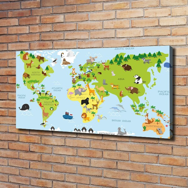Quadro stampa su tela Mappa degli animali
