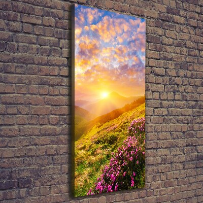 Quadro su tela canvas verticale Tramonto sulle montagne