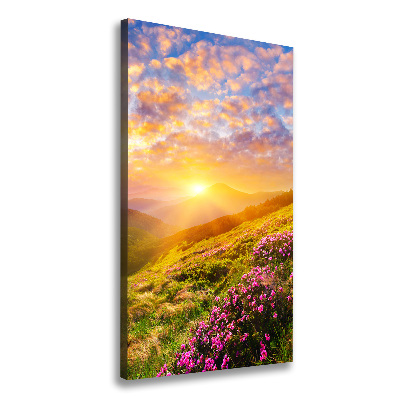 Quadro su tela canvas verticale Tramonto sulle montagne