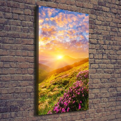 Quadro su tela canvas verticale Tramonto sulle montagne