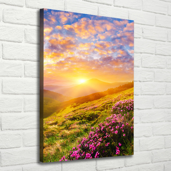 Quadro su tela canvas verticale Tramonto sulle montagne