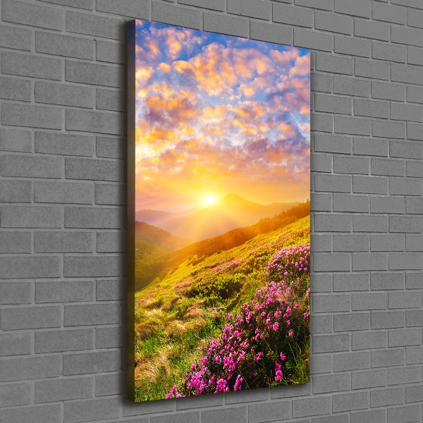 Quadro su tela canvas verticale Tramonto sulle montagne