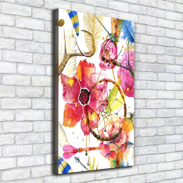 Quadro su tela canvas verticale Fiori in stile boho