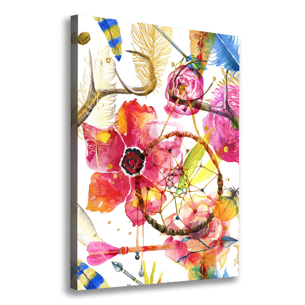 Quadro su tela canvas verticale Fiori in stile boho