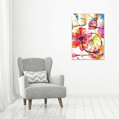 Quadro su tela canvas verticale Fiori in stile boho