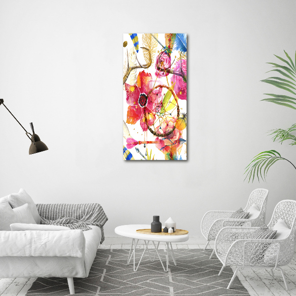 Quadro su tela canvas verticale Fiori in stile boho