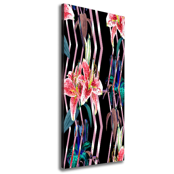 Stampa quadro su tela verticale Sfondo di gigli