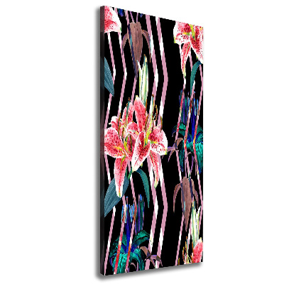 Stampa quadro su tela verticale Sfondo di gigli