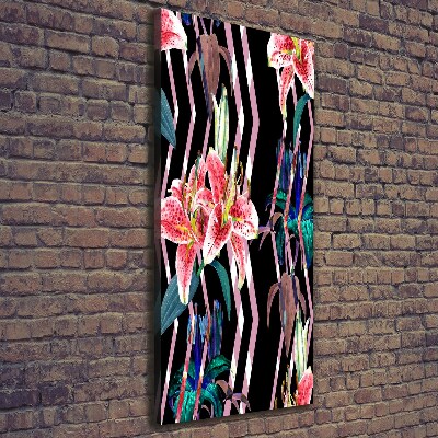 Stampa quadro su tela verticale Sfondo di gigli