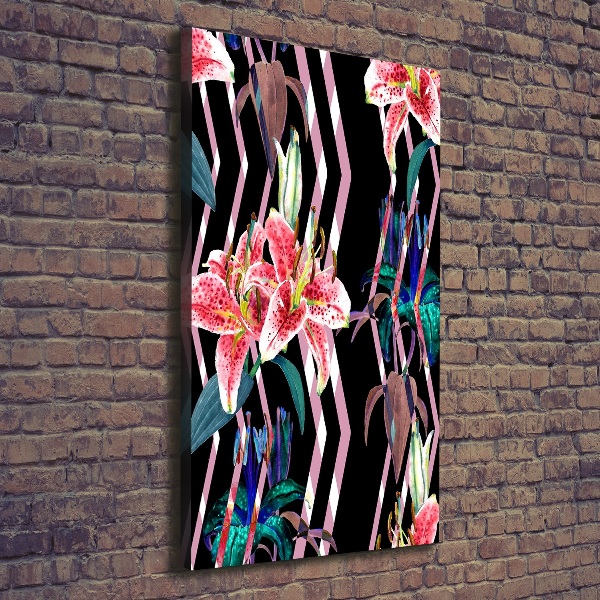 Stampa quadro su tela verticale Sfondo di gigli
