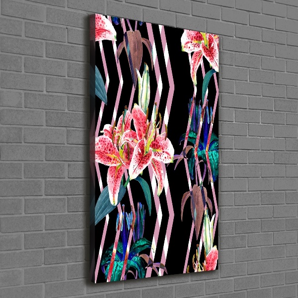 Stampa quadro su tela verticale Sfondo di gigli