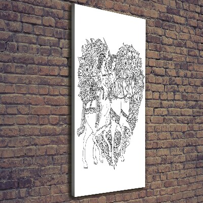 Quadro foto su tela verticale Donna e uomo