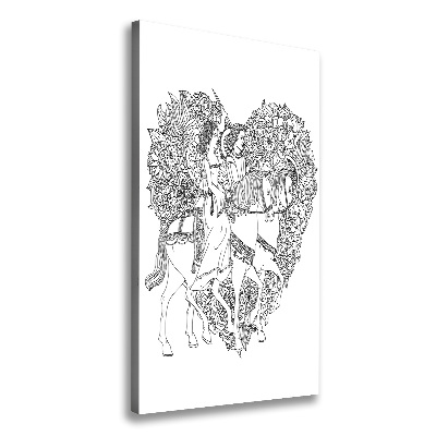 Quadro foto su tela verticale Donna e uomo