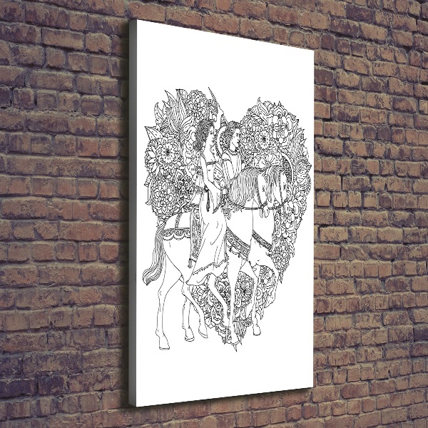 Quadro foto su tela verticale Donna e uomo