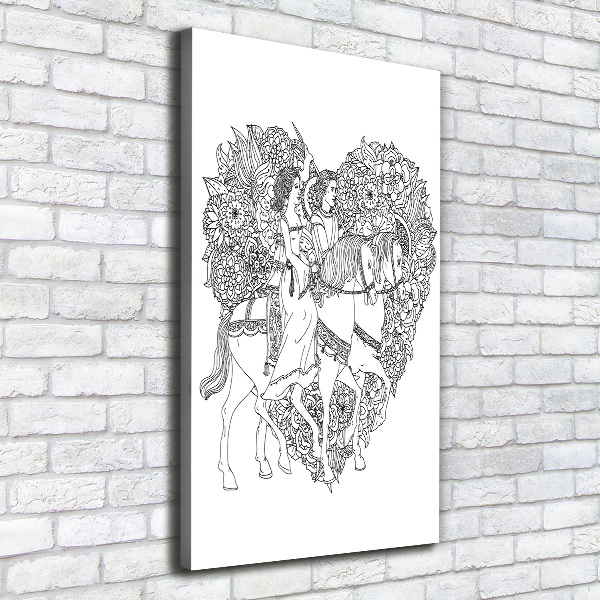 Quadro foto su tela verticale Donna e uomo