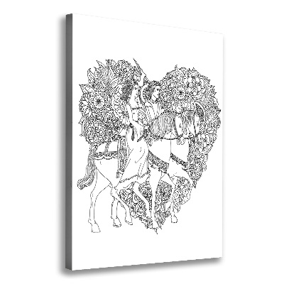 Quadro foto su tela verticale Donna e uomo