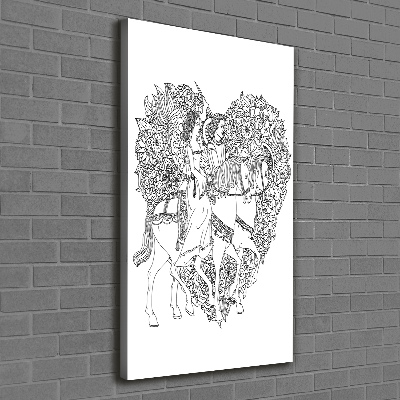 Quadro foto su tela verticale Donna e uomo