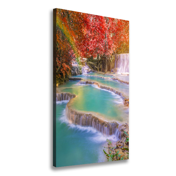Quadro su tela canvas verticale Cascata in autunno
