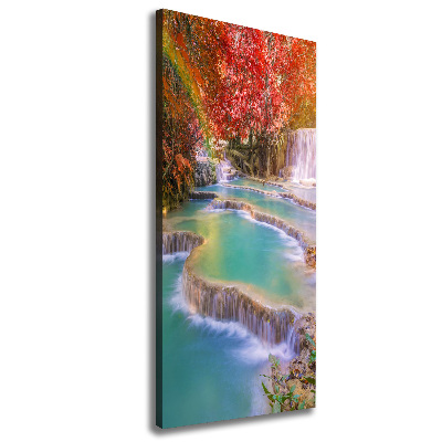 Quadro su tela canvas verticale Cascata in autunno