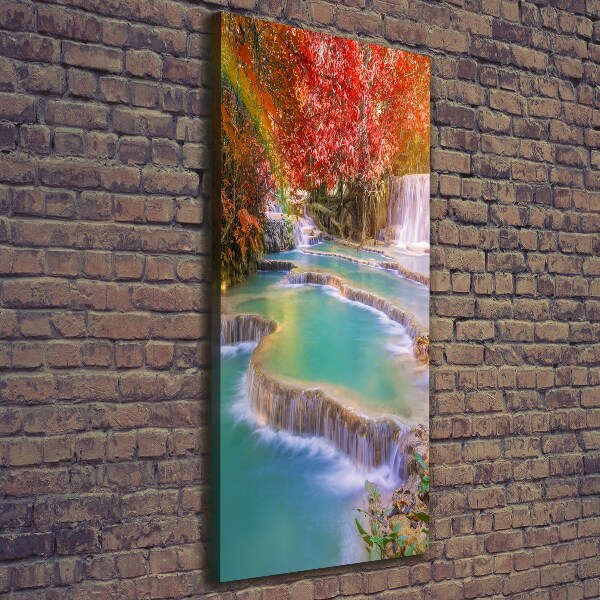 Quadro su tela canvas verticale Cascata in autunno
