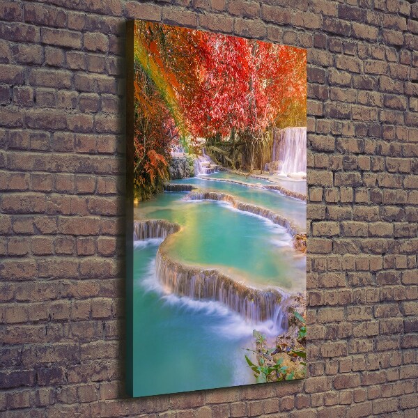 Quadro su tela canvas verticale Cascata in autunno