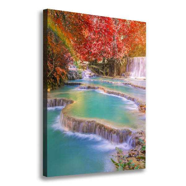 Quadro su tela canvas verticale Cascata in autunno