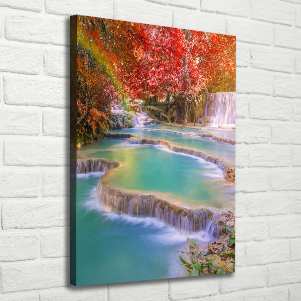 Quadro su tela canvas verticale Cascata in autunno