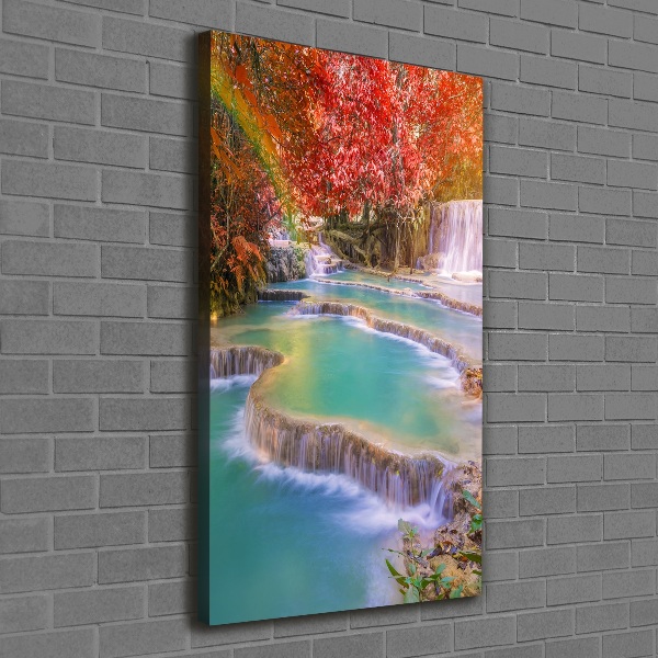 Quadro su tela canvas verticale Cascata in autunno