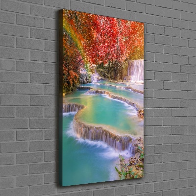 Quadro su tela canvas verticale Cascata in autunno