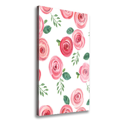Quadro su tela canvas verticale Rose rosa