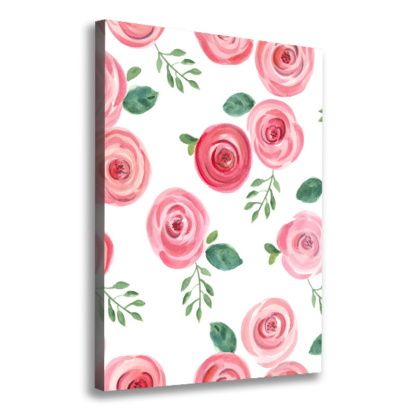 Quadro su tela canvas verticale Rose rosa